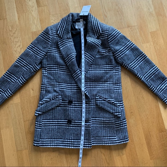 ASOS Design Petite Checked Pea Coat - Picture 9 of 10